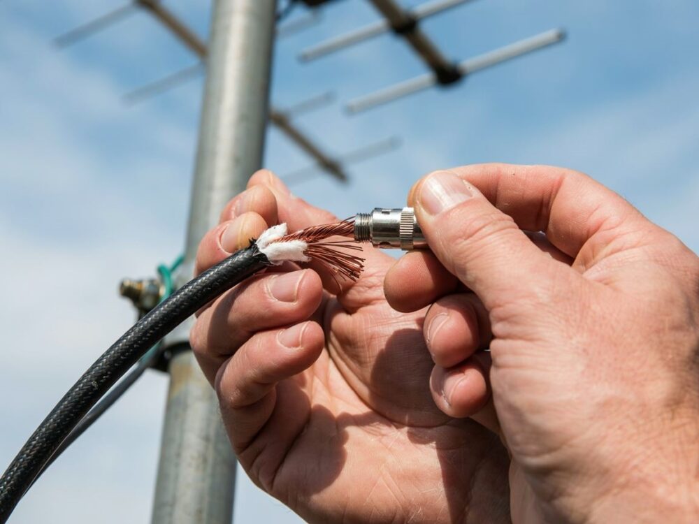 Łączenie kabli antenowych złączem